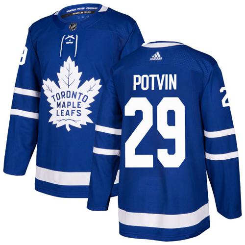 Adidas Men Toronto Maple Leafs #29 Felix Potvin Blue Home Authentic Stitched NHL Jersey